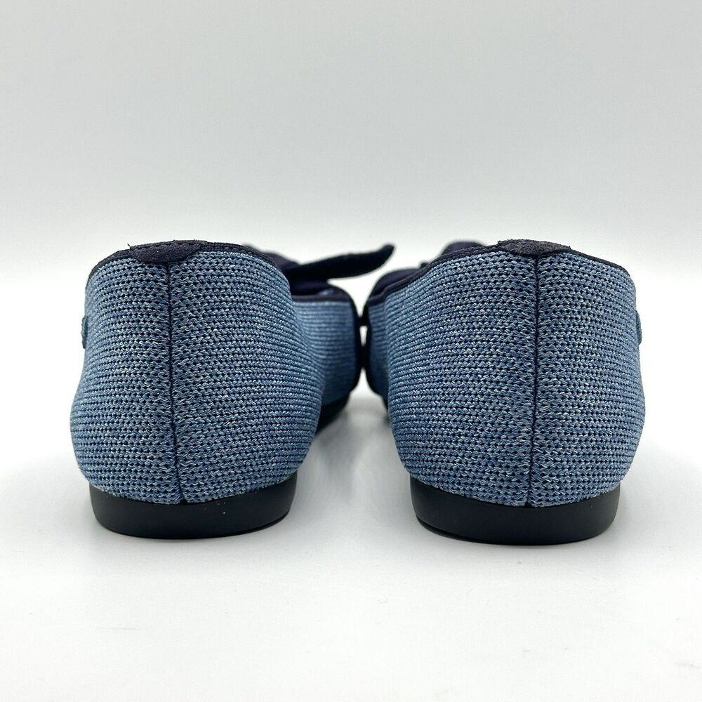 VIVAIA Michelle 2.0 Chic Pointed Toe Bow Loafers Denim Blue Chambray Flats EU 36 - Picture 7 of 10